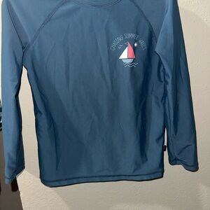 Kids Blue Swim Rash Guard - Chasing Summer Waves 4T